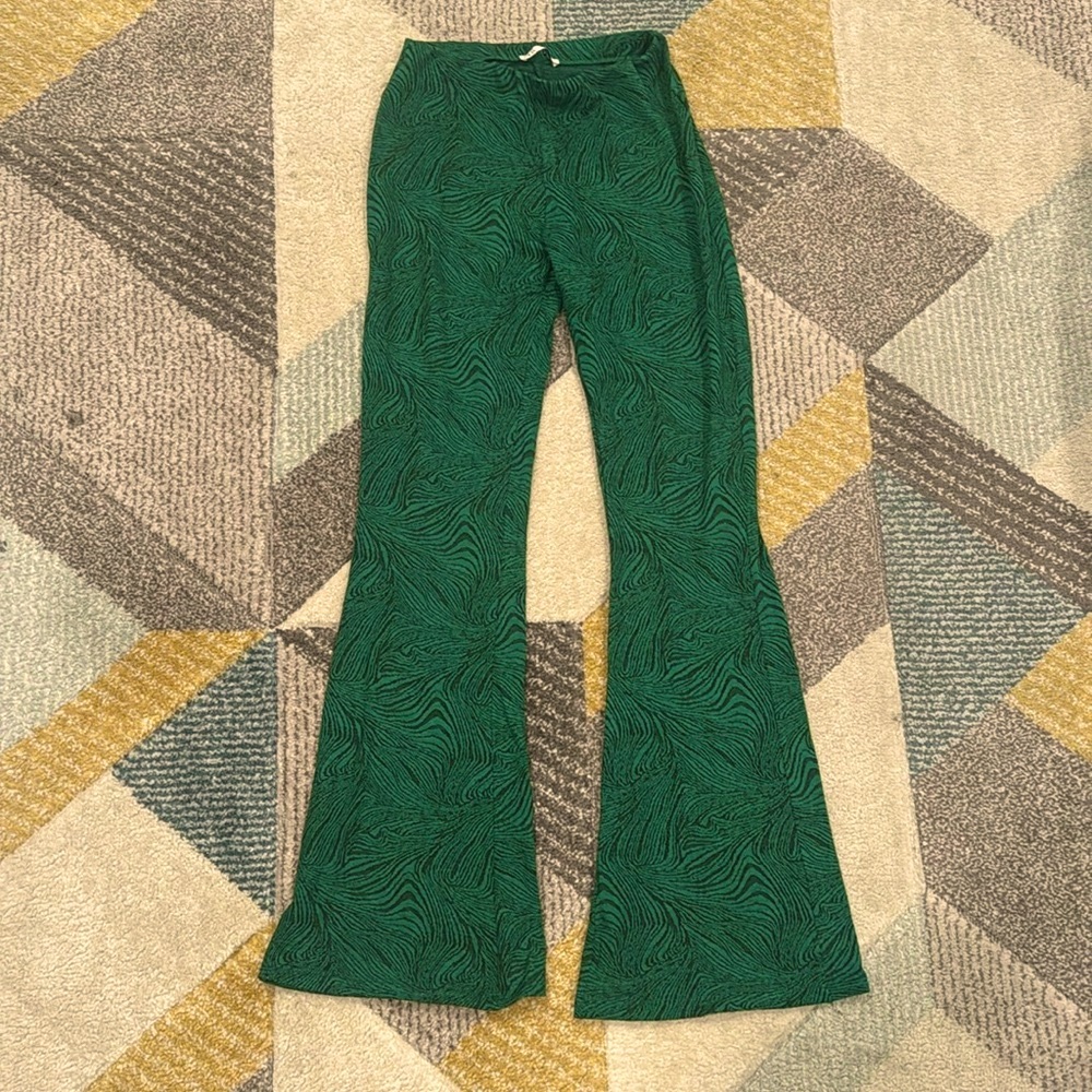 Zara emerald green mini flares - like new